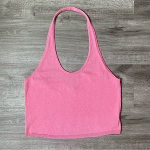 New Revolve Sanctuary Essential Knit Halter Top Sugar Pink Large